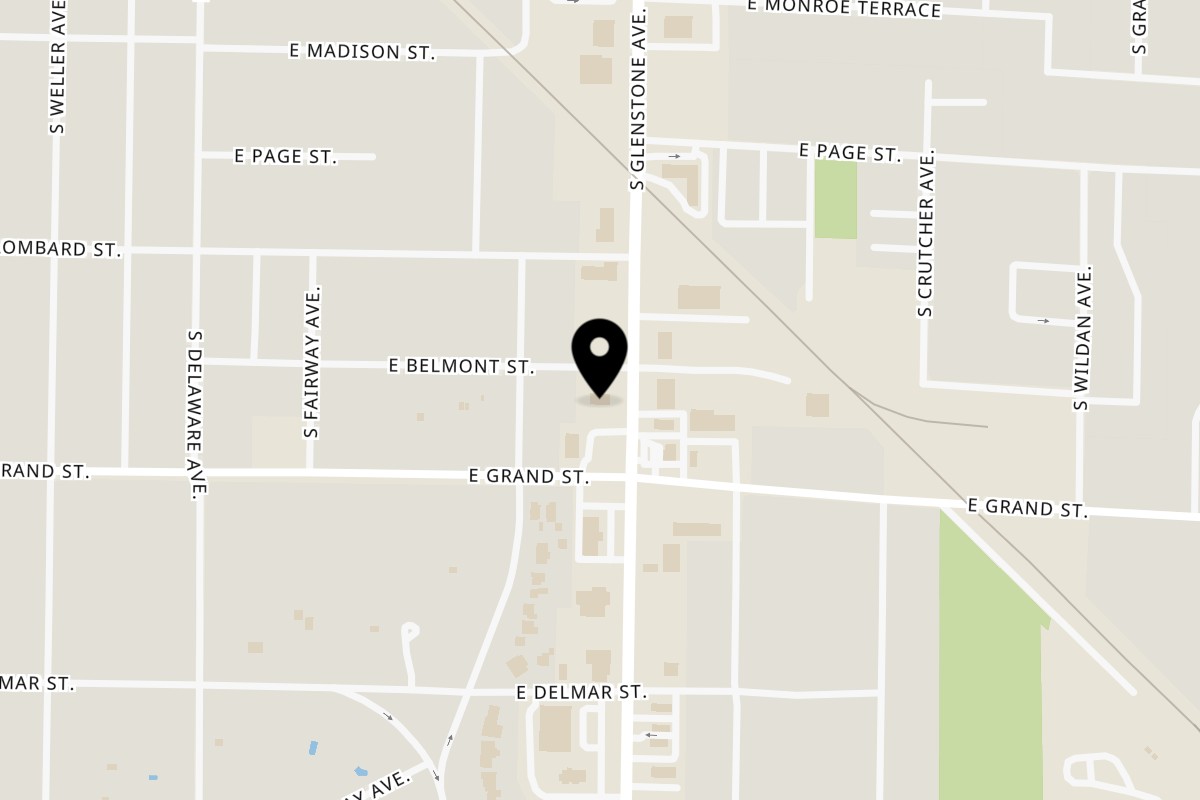 Map showing the location of Casper's Diner on 937 S Glenstone Ave in Springfield